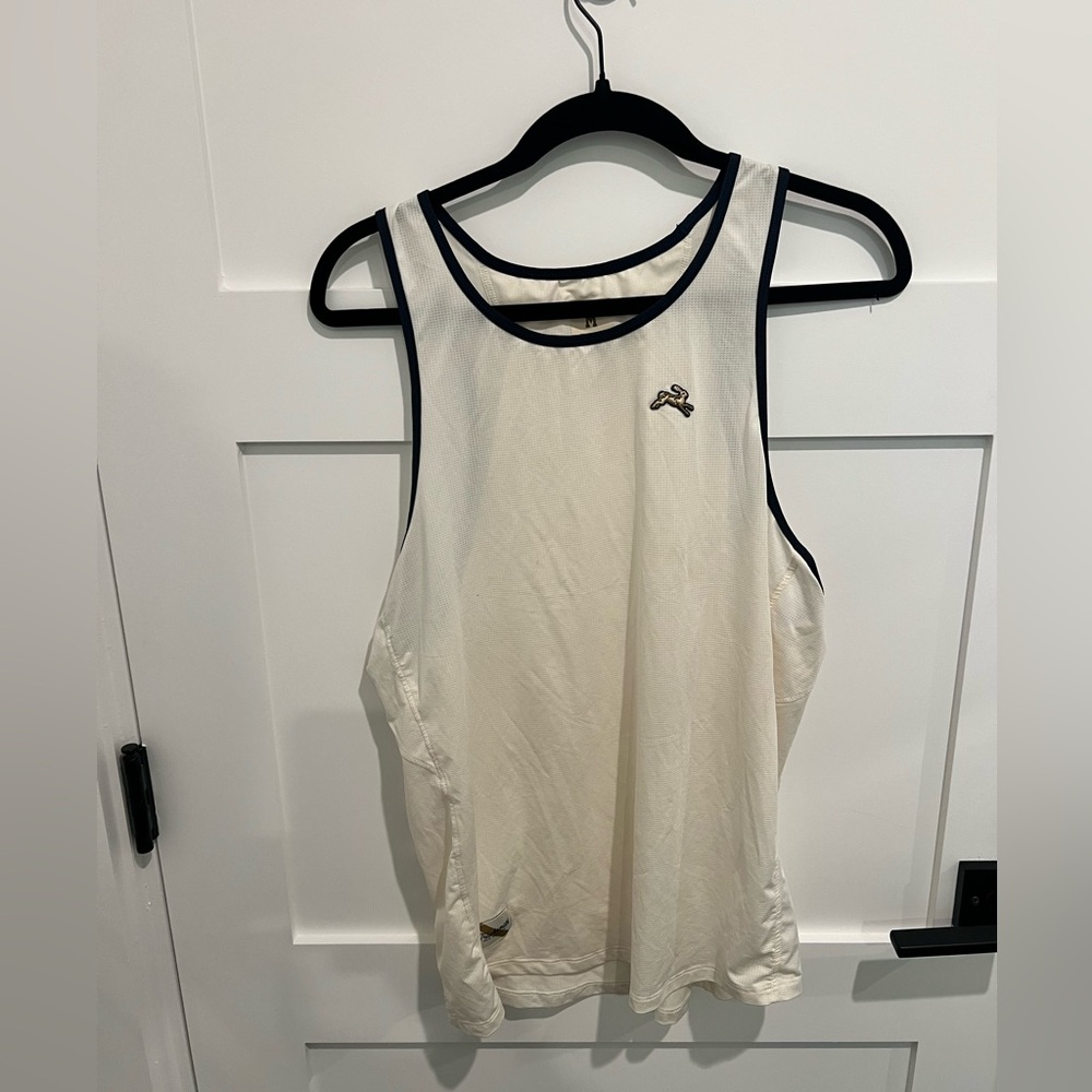 Tracksmith Men’s Van Cortlandt Running Singlet Ivory Navy